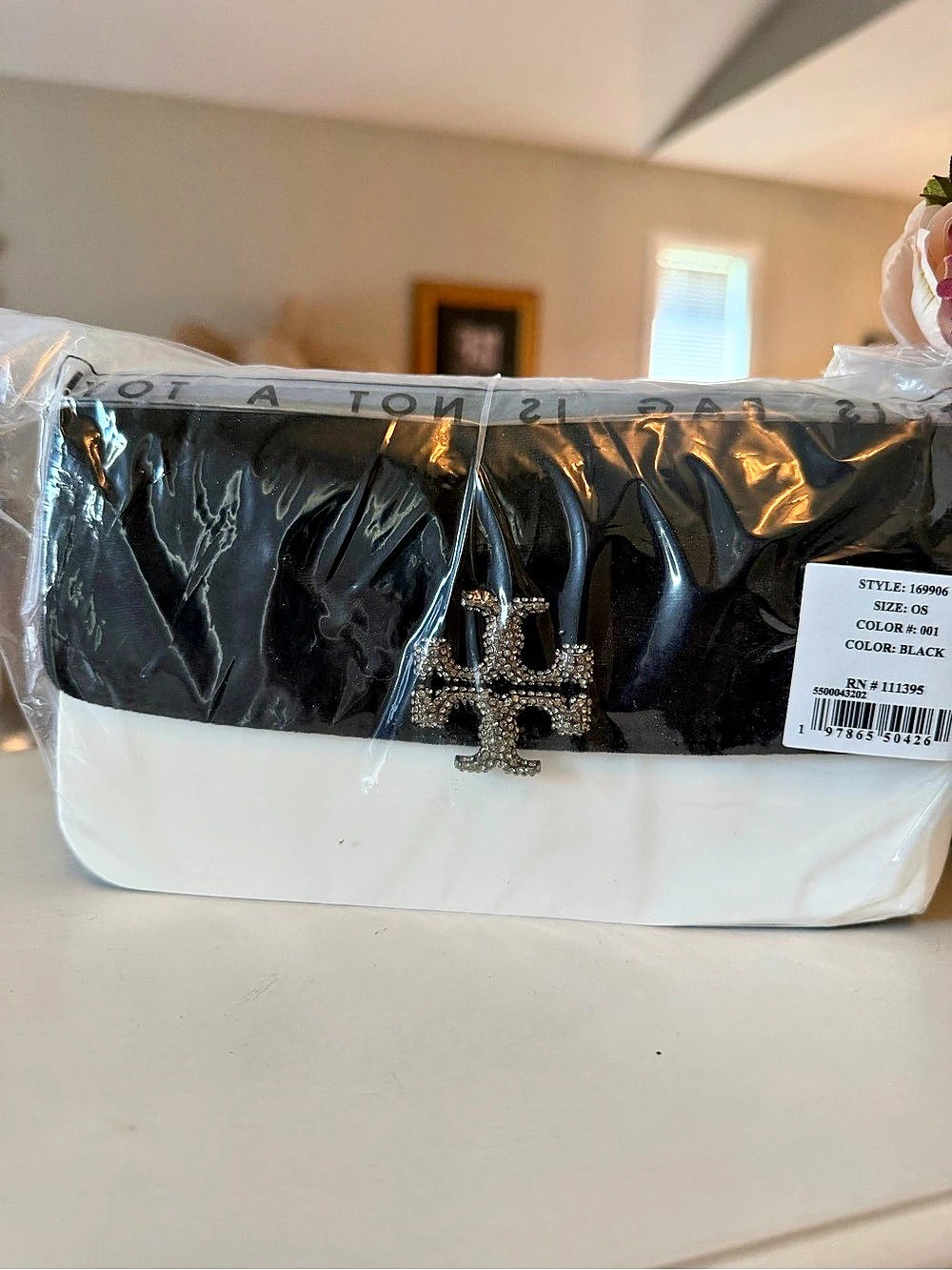 NWT Tory Burch Britten Velvet Crossbody with Crystal Logo Detail